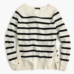 SOLD J.Crew Striped Crewneck Sweater w/Side Snaps